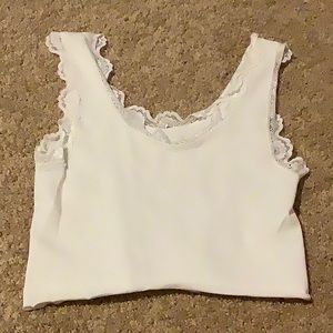 Suzette White Tank Top Crop Top